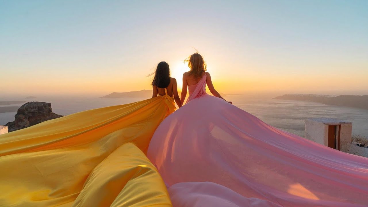 Santorini Flying Dress Photoshoot // @SANTORINIDRESS