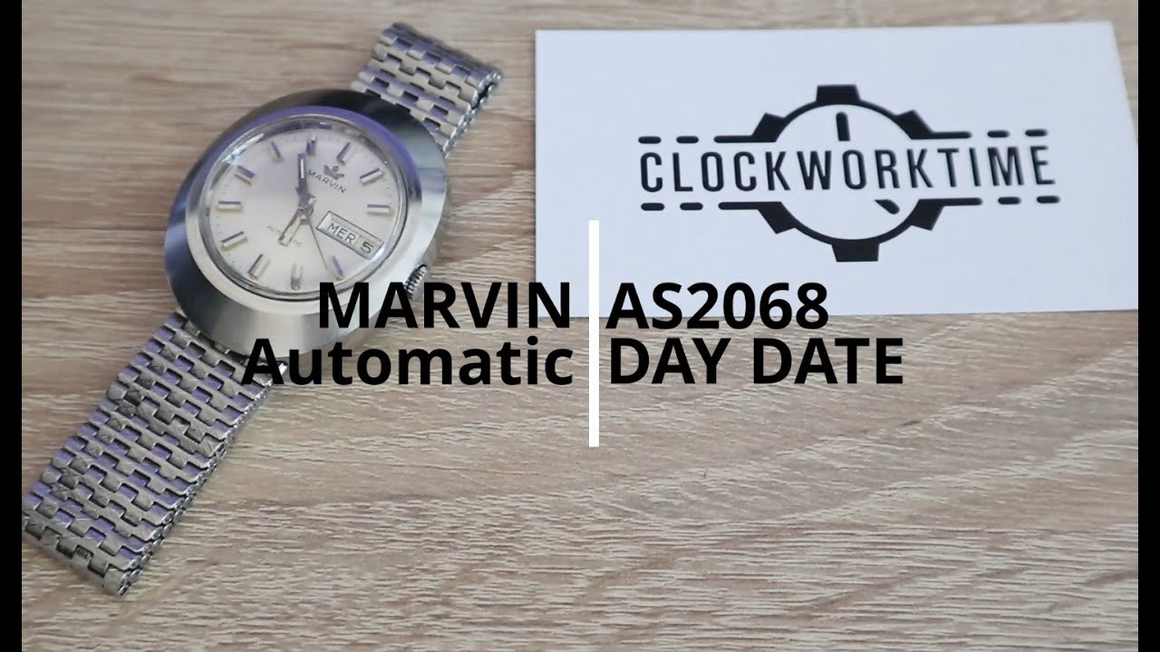 MARVIN AUTOMATIC AS2068 DAY DATE SWISS MADE STAINLESS STEEL WATCH REVIEW