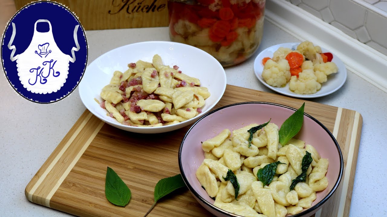 Selbstgemachte Gnocchi, Galuschki oder Klezki genannt und fermentierte Gemüse nach 1 Jahr testen