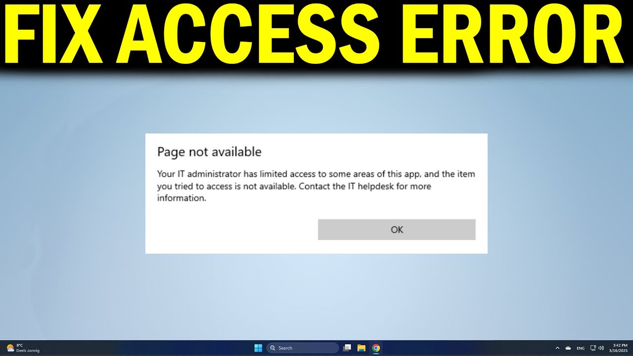 How To Fix  Page Not Available Your IT Administrator Has Limited Access  Windows 11/10
