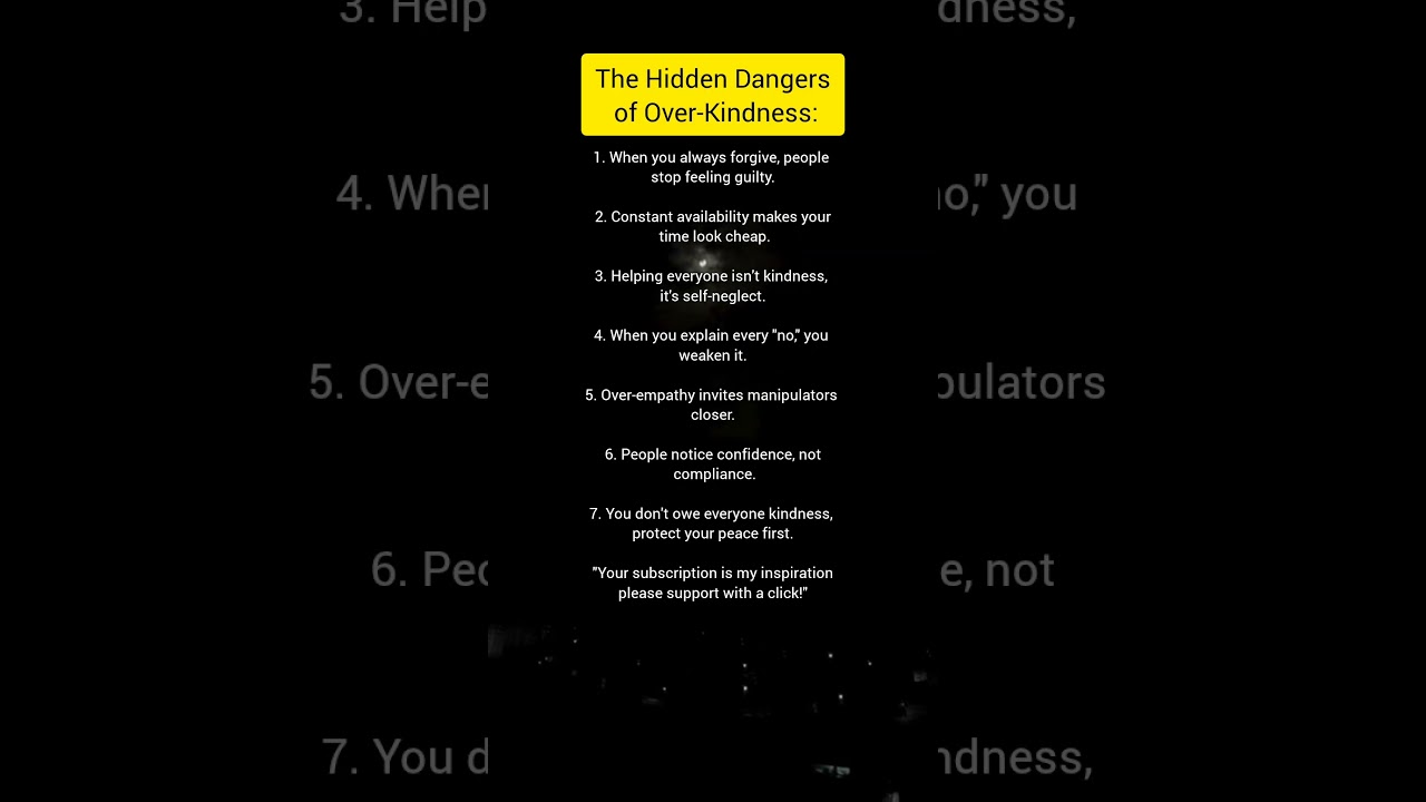 Why Being Too Kind Makes YouLose Respect #Mindset Growth#Selflmprovement#Boundaries#RespectRules