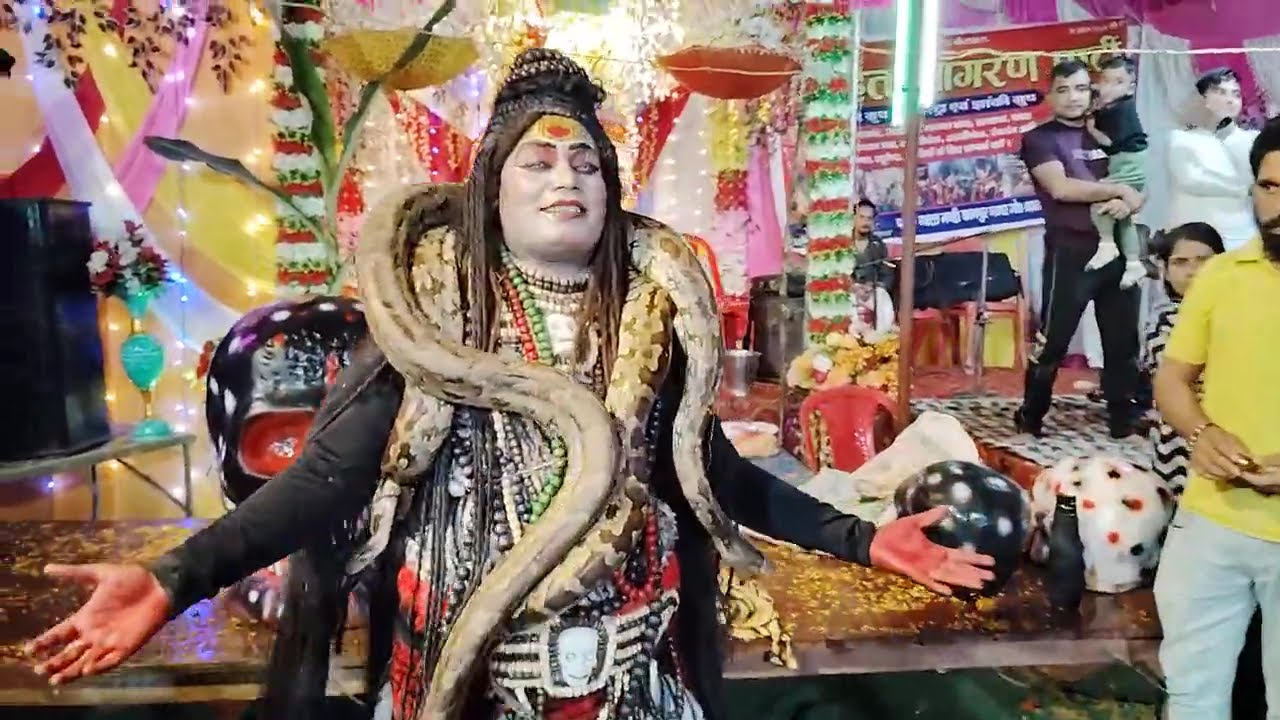 देखे रोहित जागरण पार्टी अद्भुत दृश्य जिंदा अजगर सर्पो के साथ शंकर भगवान के सुंदर झांकी 9807630450