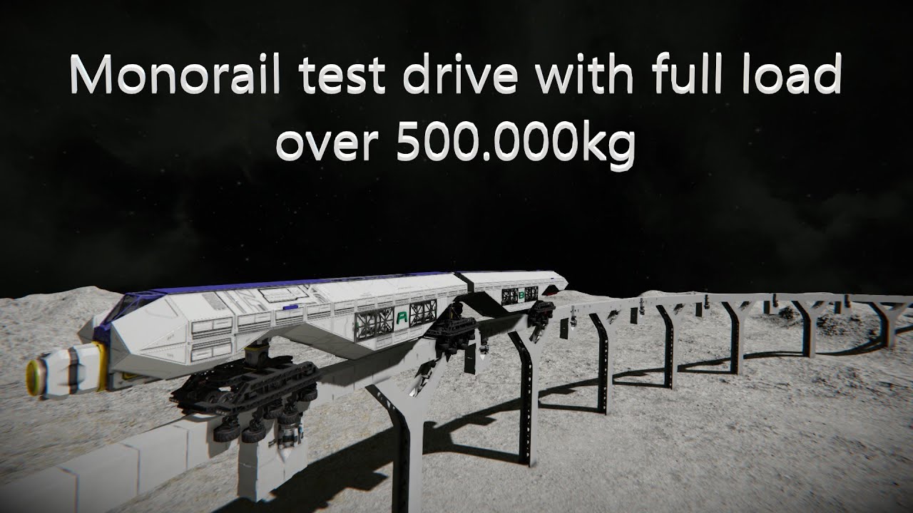 Space Engineers Monorail test drive Cargotrain