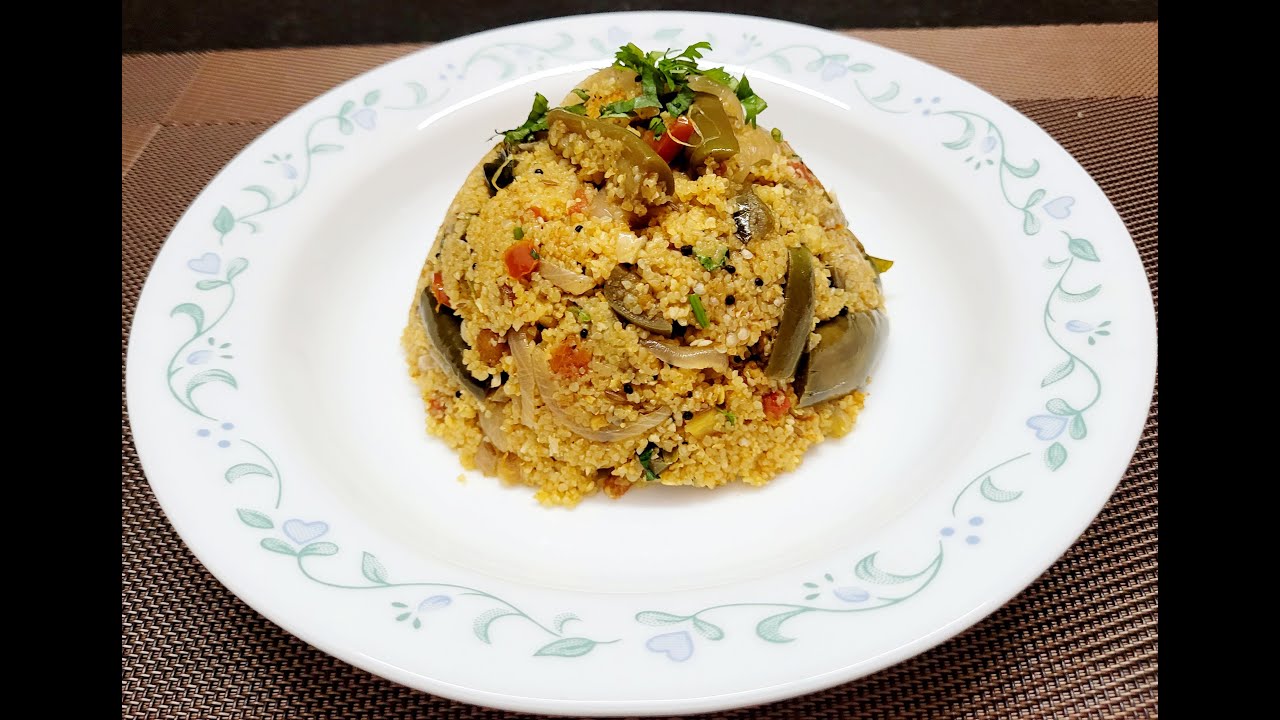 Vangibath ( Rawa / Semolina)  / ವಾಂಗಿ ಬಾತ್ / वांगी भात 