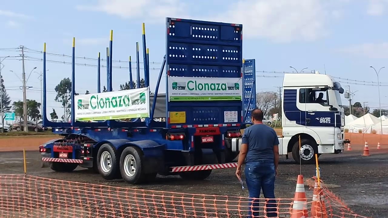 Prova de manobra bitrem alcontrari com marcos antunes motorista costa teixeira telemaco borba