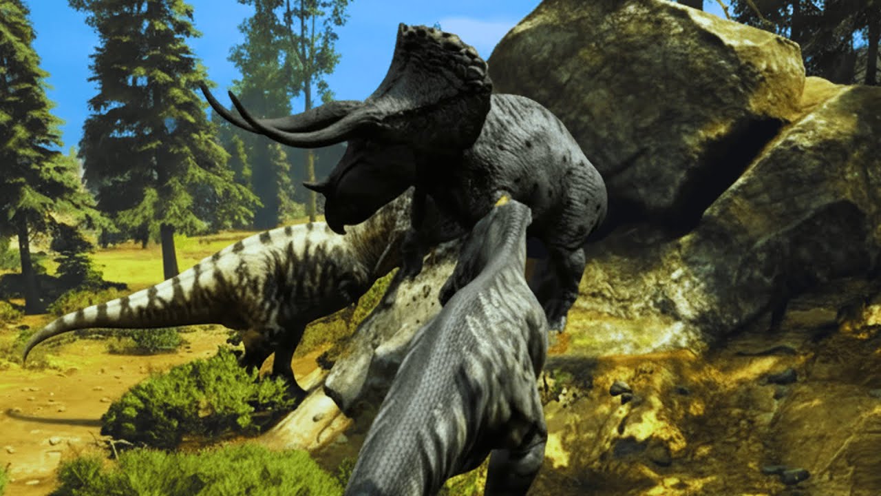 TRIKE EM APUROS! Triceratops PRENSADO até a MORTE pelo Tyranotitan - Path of Titans