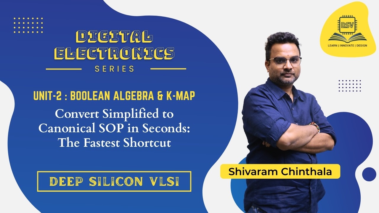 Convert Simplified to Canonical SOP in Seconds: The Fastest Shortcut | Shivaram | Deep Silicon VLSI