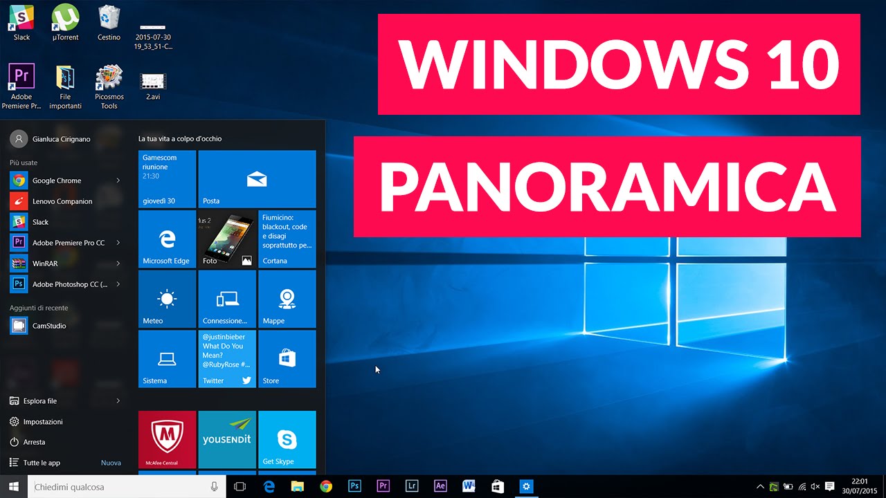 Windows 10 panoramica ITA • Ridble