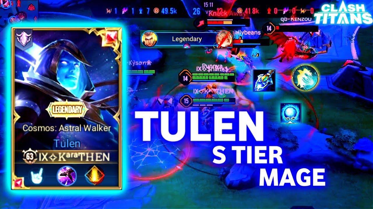 TULEN MID LANE GAMEPLAY | 43% DMG🔥| PRO TULEN BUILD AND ARCANA | CLASH OF TITANS | #cot #aov #tulen