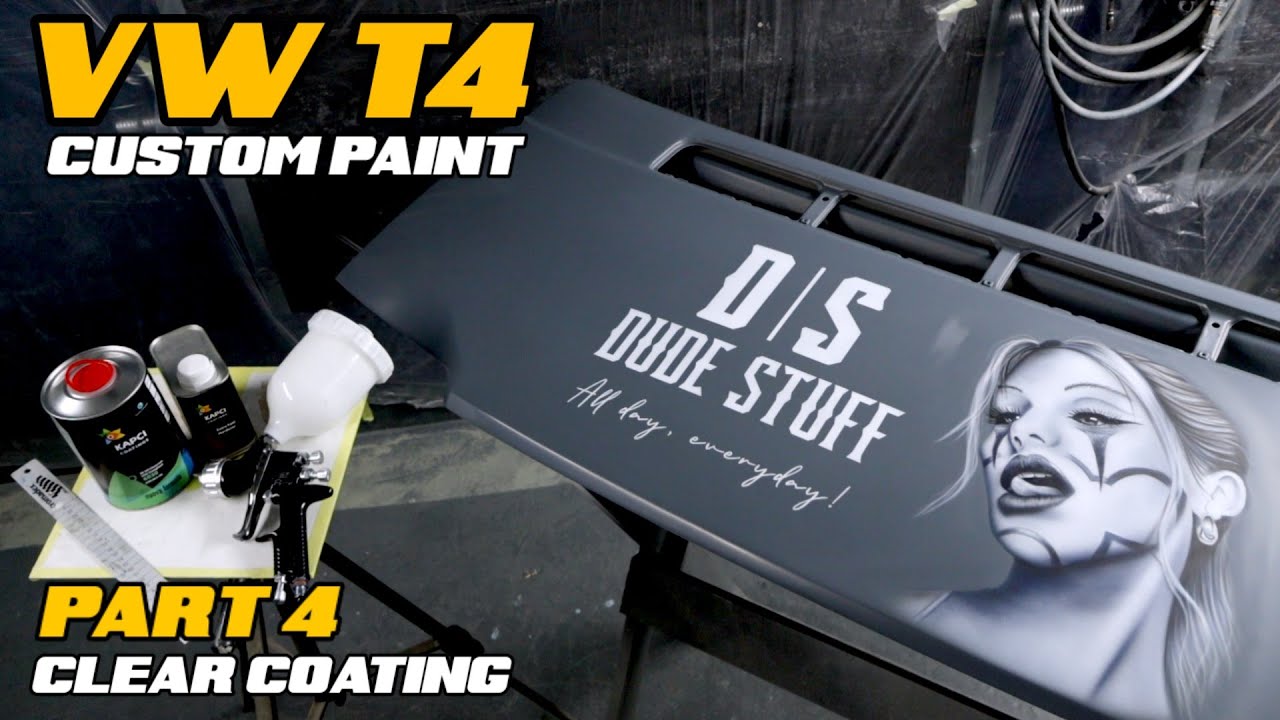 Custom Painting a Vw T4 Bonnet the final stage Clear Coating