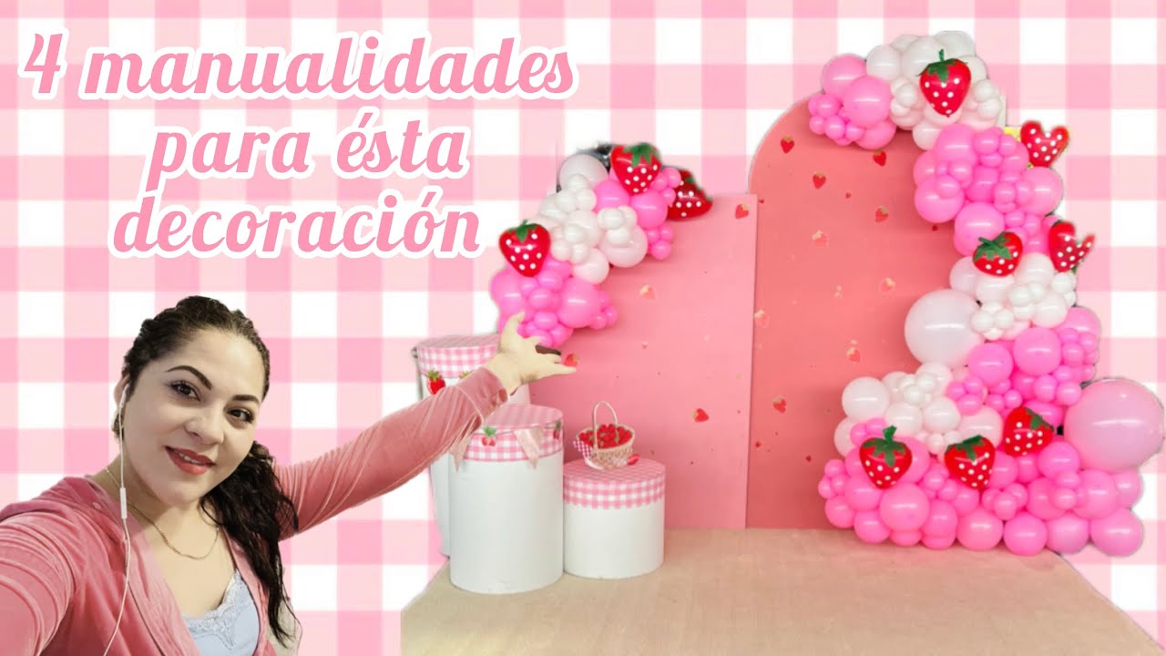 ¿Cómo hacer globos de #fresas  🍓? Guirnaldas y más.