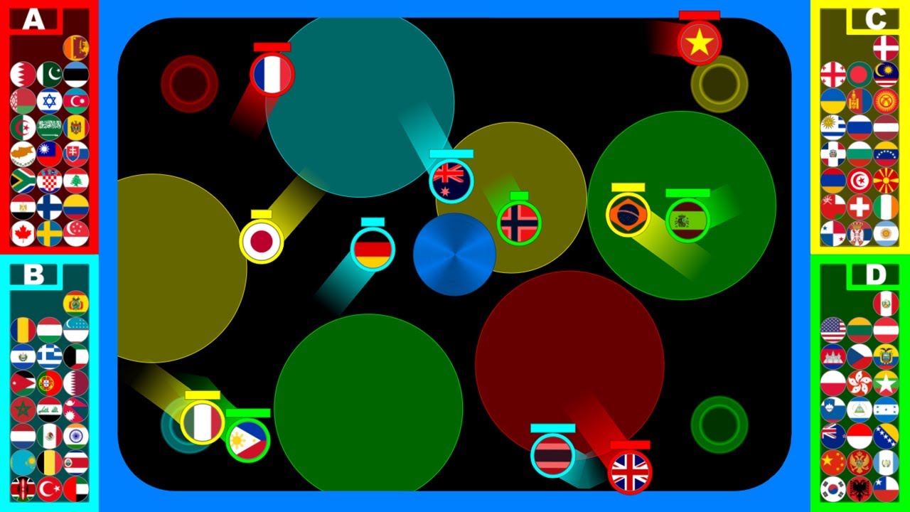 [Team Battle] Don't Enter Enemy's Circle | 100 Countries Marble Race