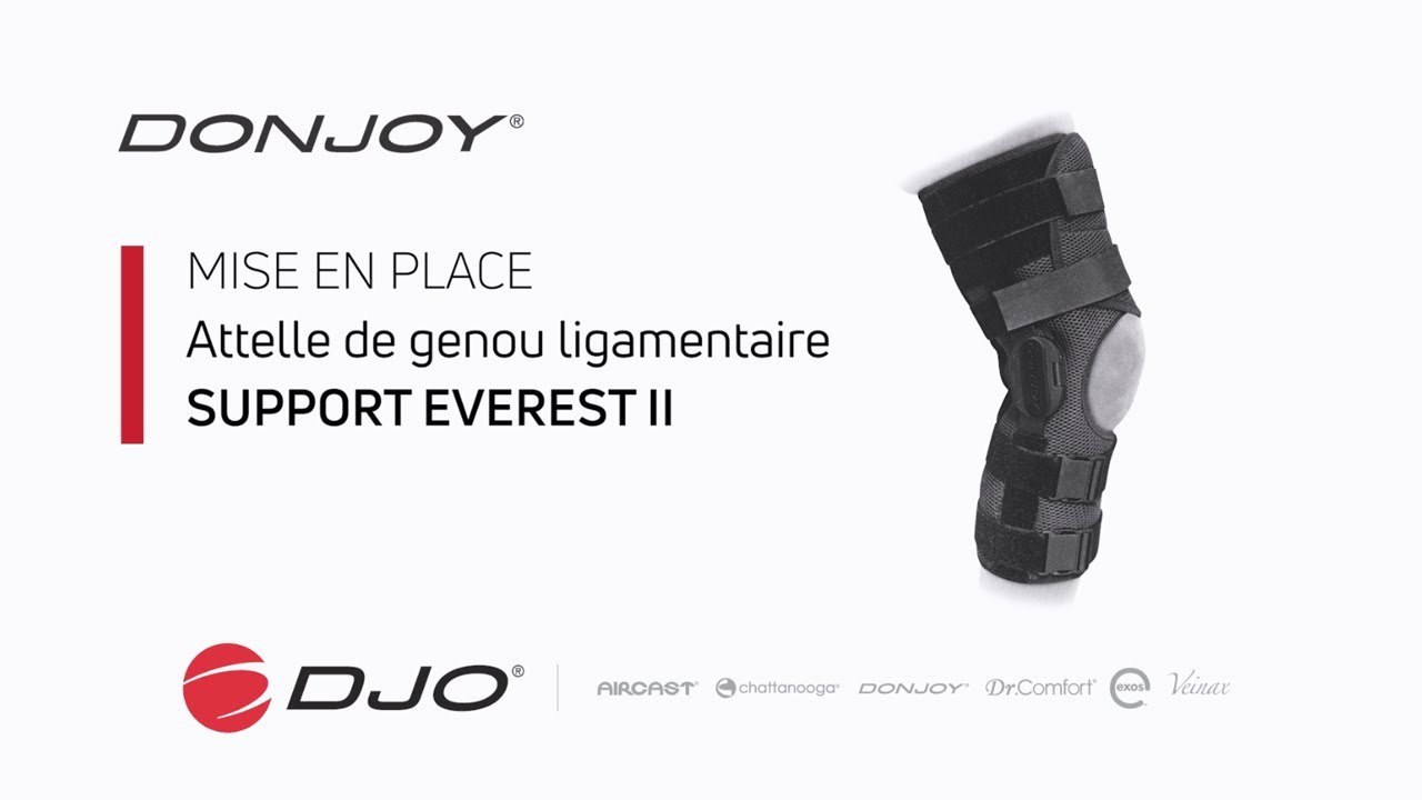 Attelle de genou ligamentaire Support Everest II DonJoy® - Mise en place