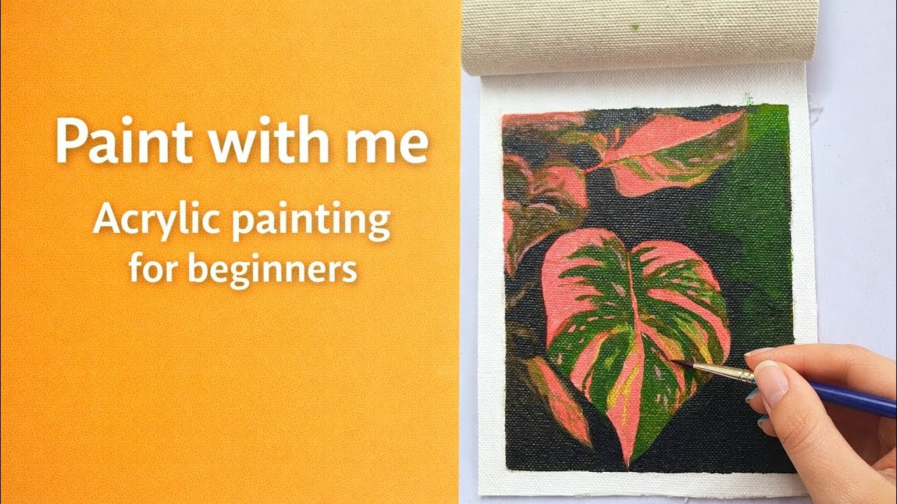 How to paint leaves..Acrylic painting tutorials #acrylicpainting #paintingtutorial 