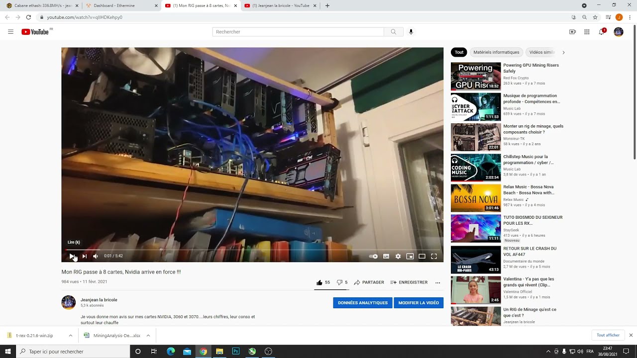 Param&eacute;trer l'Absolute Core Clock sous Windows pour T-Rex Miner