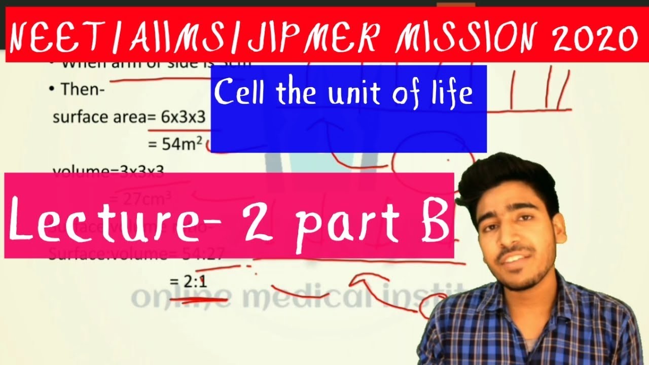 NEET/AIIMS/JIPMER 2020 Biology basics. Cell the unit of life Lecture-2 part B.