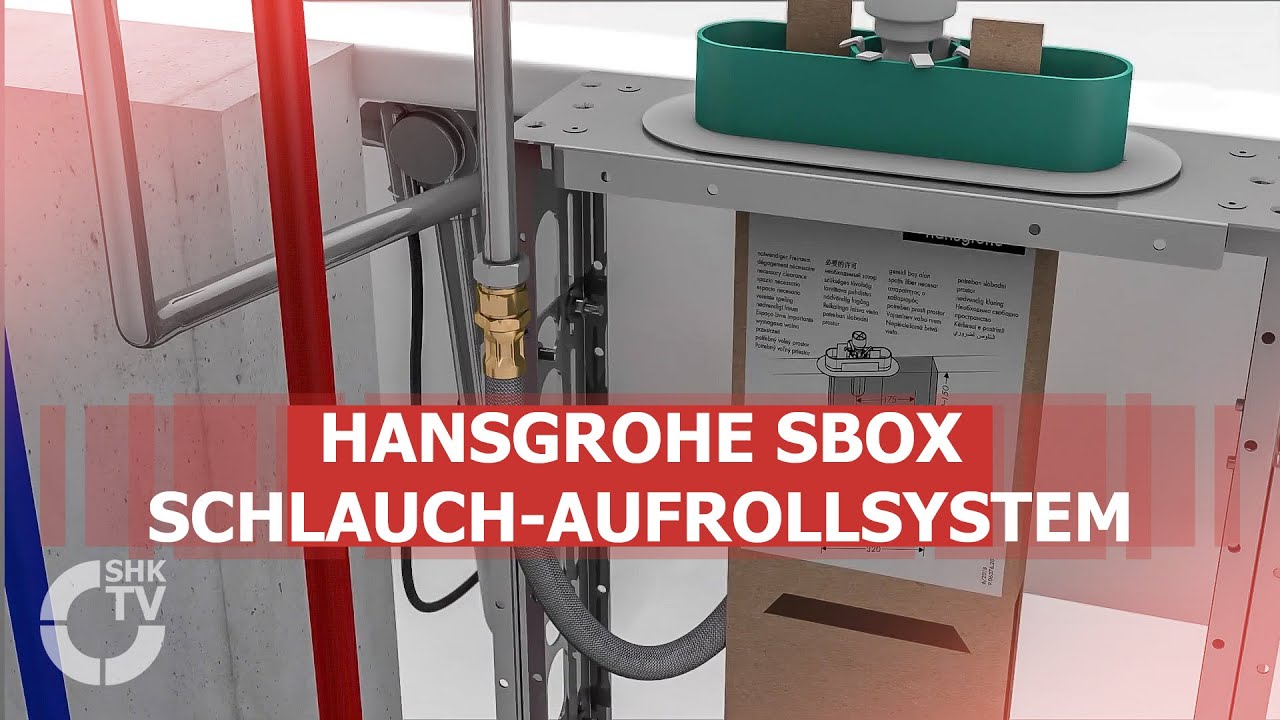 hansgrohe sBox Schlauch-Aufrollsystem Wanne Fliesenrahmen | SHK-TV Montage