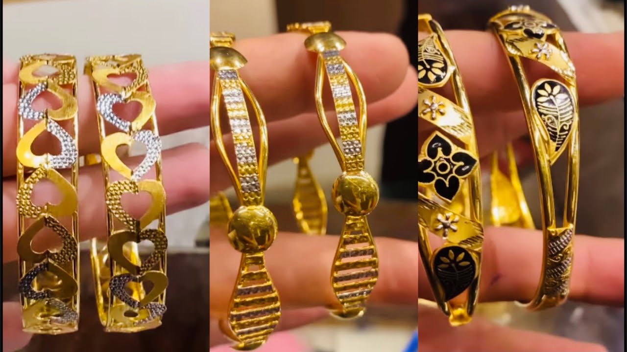 Simple  Gold Bangles Designs 2021