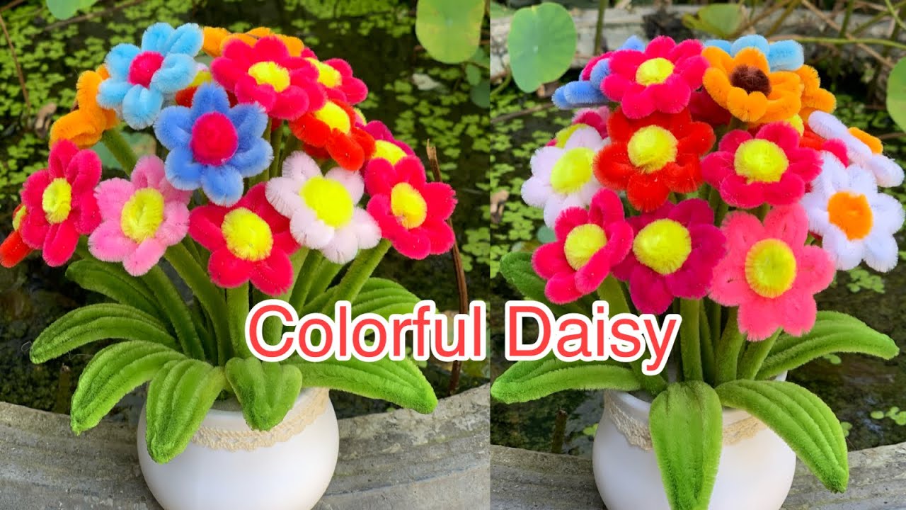 Easy way to make this colorful daisy/ DIY flowers 