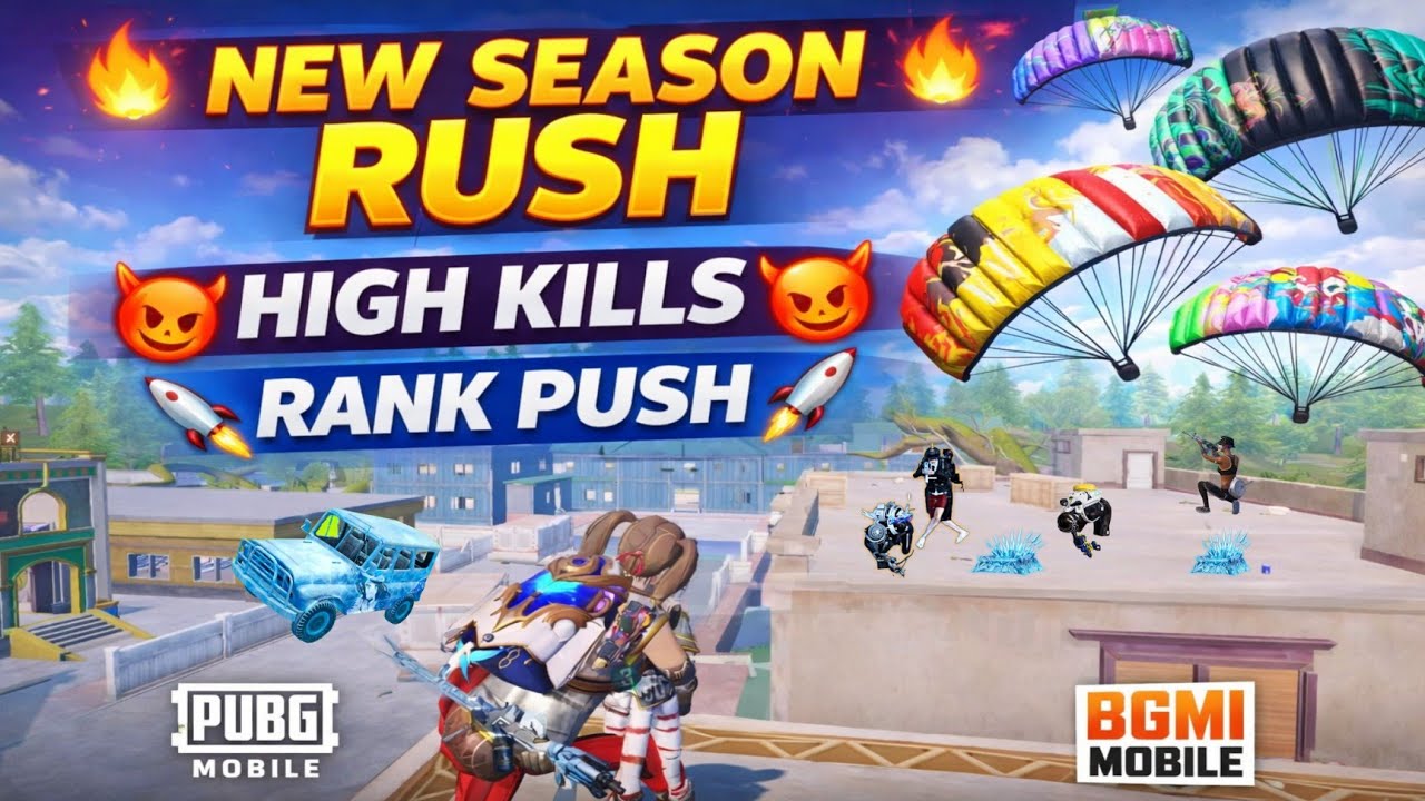 NEW SEASON RUSH GAMEPLAY 🔥😈 | BEST RANK PUSH | PUBG Mobile & BGMI Full Match | High Kills