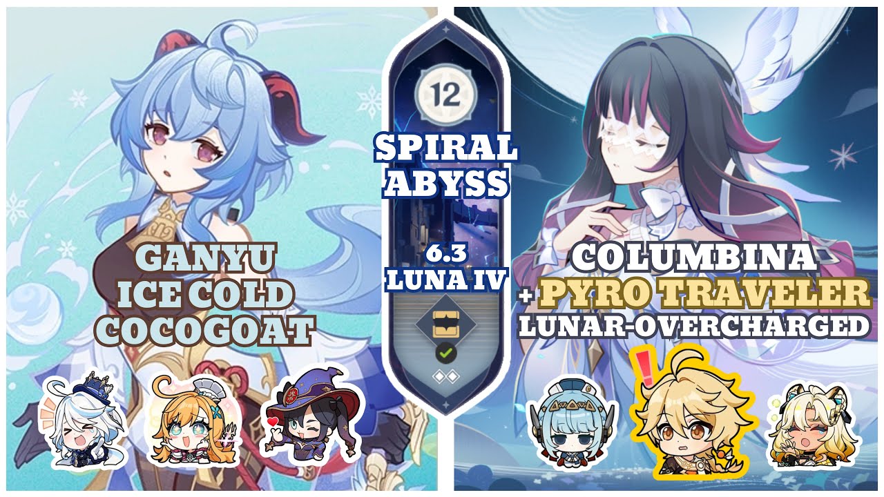 Spiral Abyss 6.3 Luna IV | Ganyu Freeze & Columbina+Pyro Traveler Lunar-Overcharged | Genshin Impact