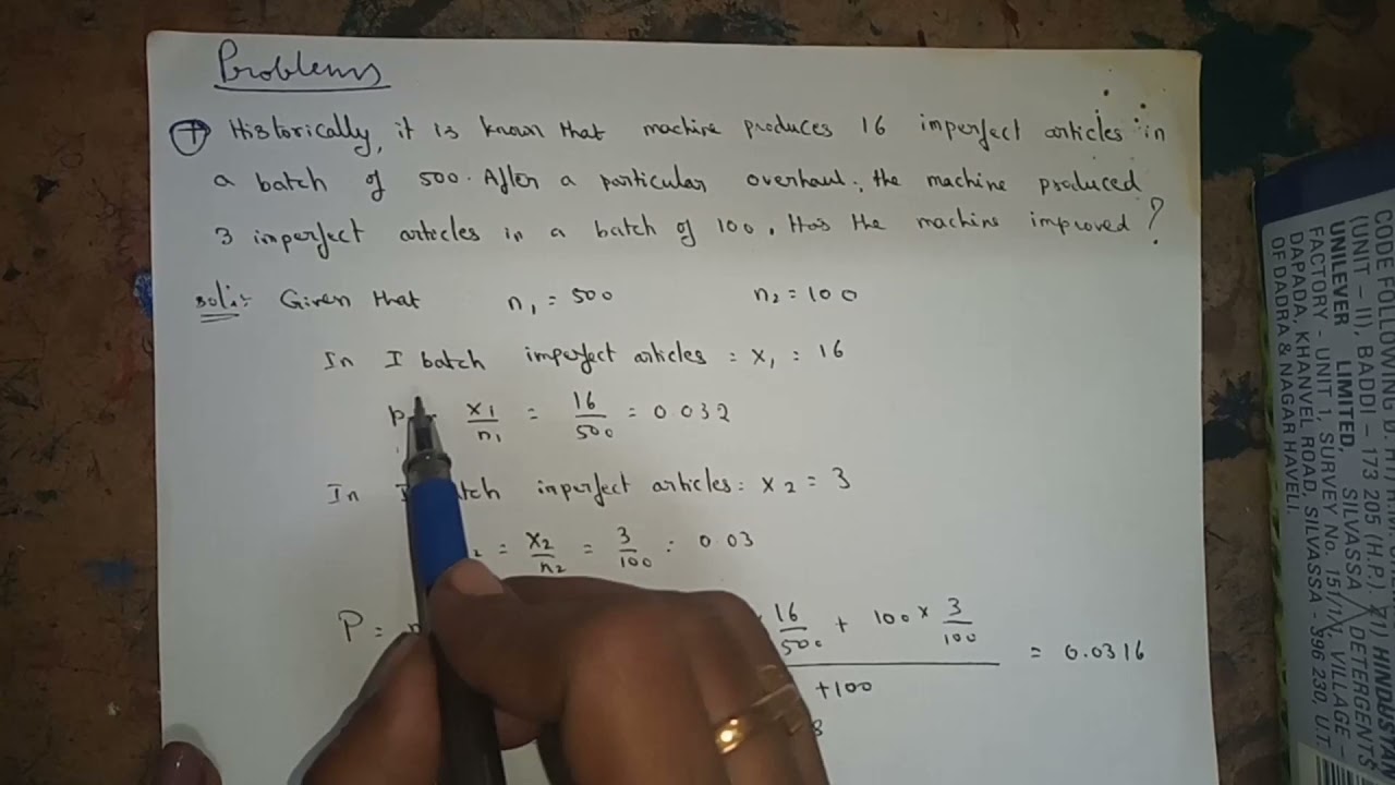 Large sample test- Test of significance for difference of proportions