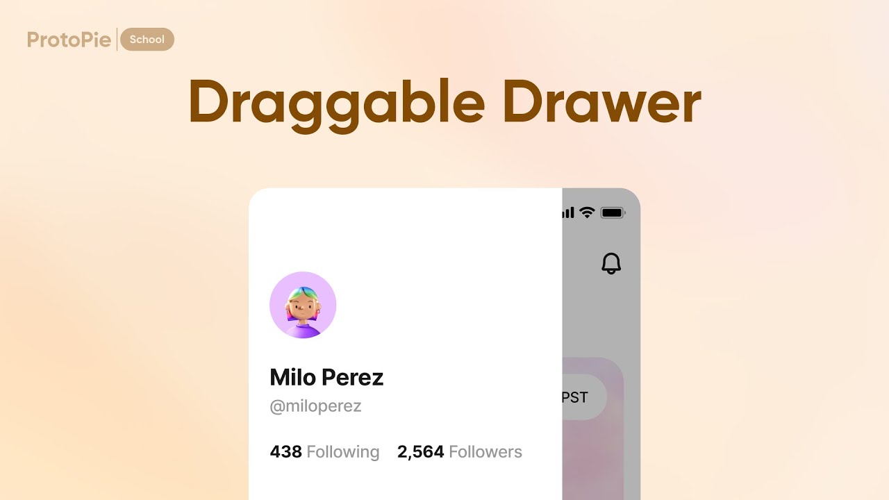 ProtoPie School: Fling, Pull, and Drag Navigation Drawer | ProtoPie Tutorial