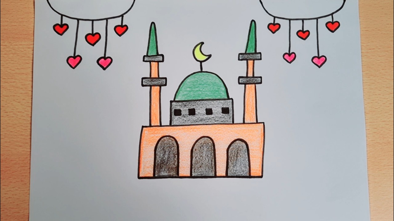 رسم رمضان/رسم مسجد/كيفية رسم مسجد خطوة بخطوة/رسم رمضان سهل/رسم سهل/تعليم الرسم 