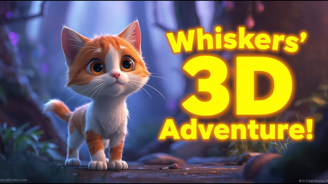 Whiskers’ 3D Cat Adventure 🐾 | Magical Cartoon Story in 4K