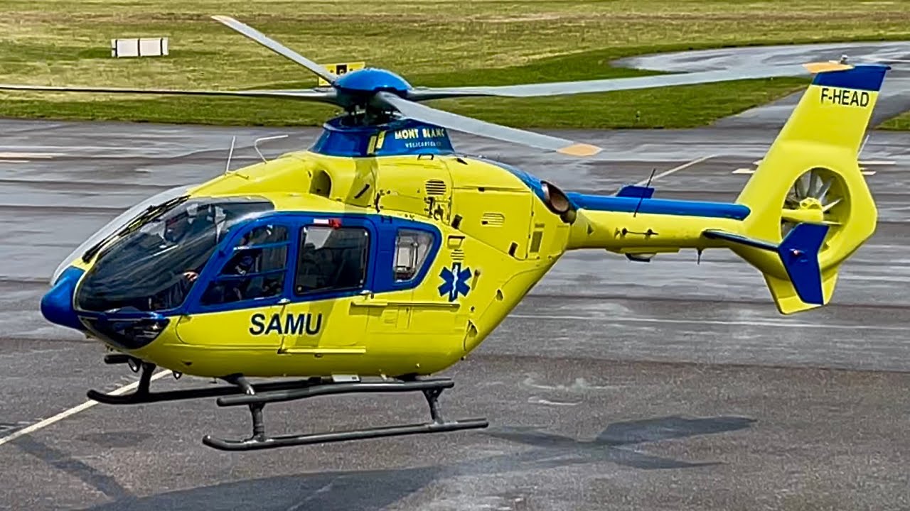 Airbus Helicopters H135 (Eurocopter EC135 T2+) Startup & Takeoff at Nancy #video #cool #engineering