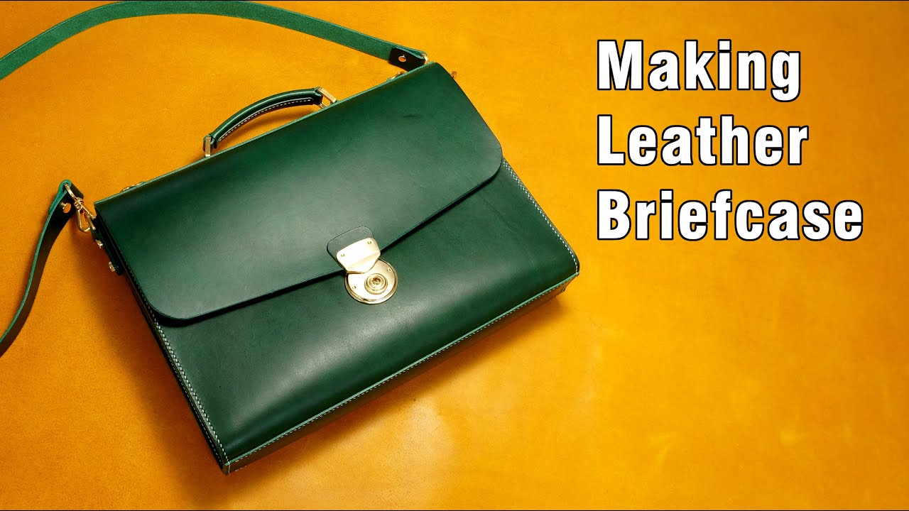 55 [Leather Craft] Making Leather Briefcase / [가죽공예] 가죽 브리프케이스 만들기 / Free Pattern