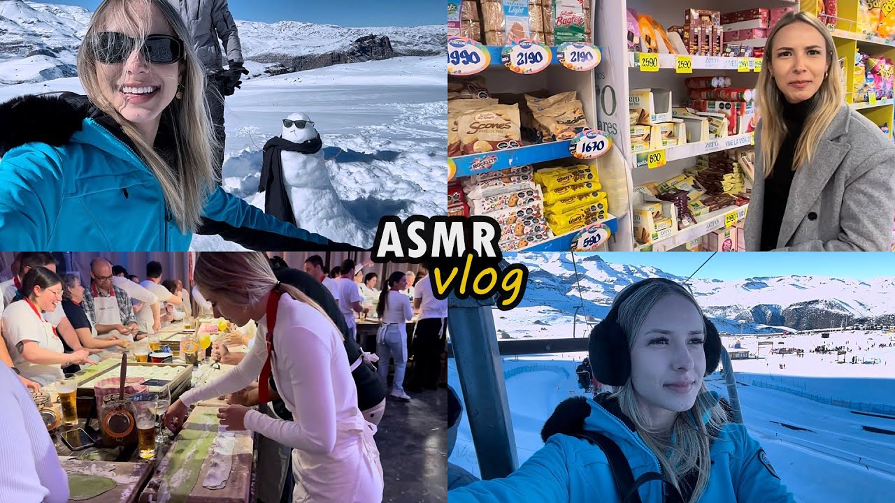 ASMR VLOG #2 VIAGEM PARA O CHILE ❄️⛷️ conheci a neve, city tour, loja de doces e muito mais..