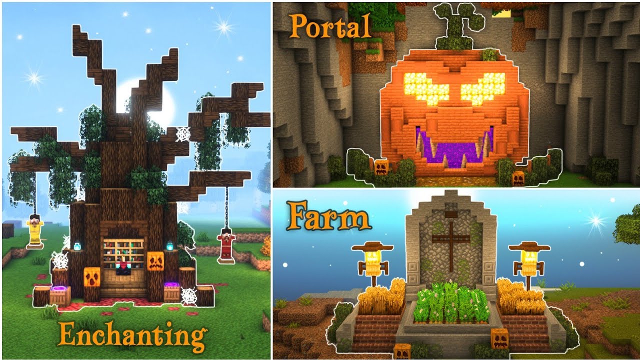 3 Spooky Halloween Builds To Add In Your Minecraft World | Tutorial