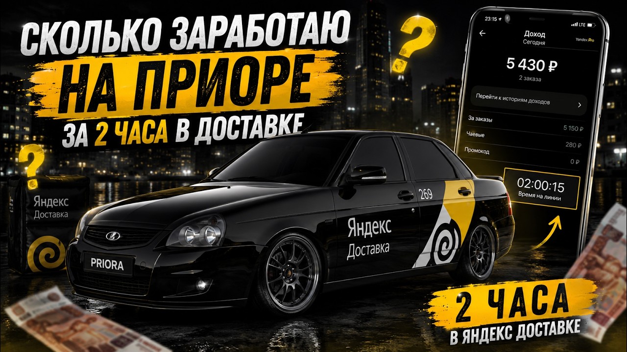 СКОЛЬКО ЗАРАБОТАЮ НА ПРИОРЕ ЗА 2 ЧАСА В ДОСТАВКЕ ?