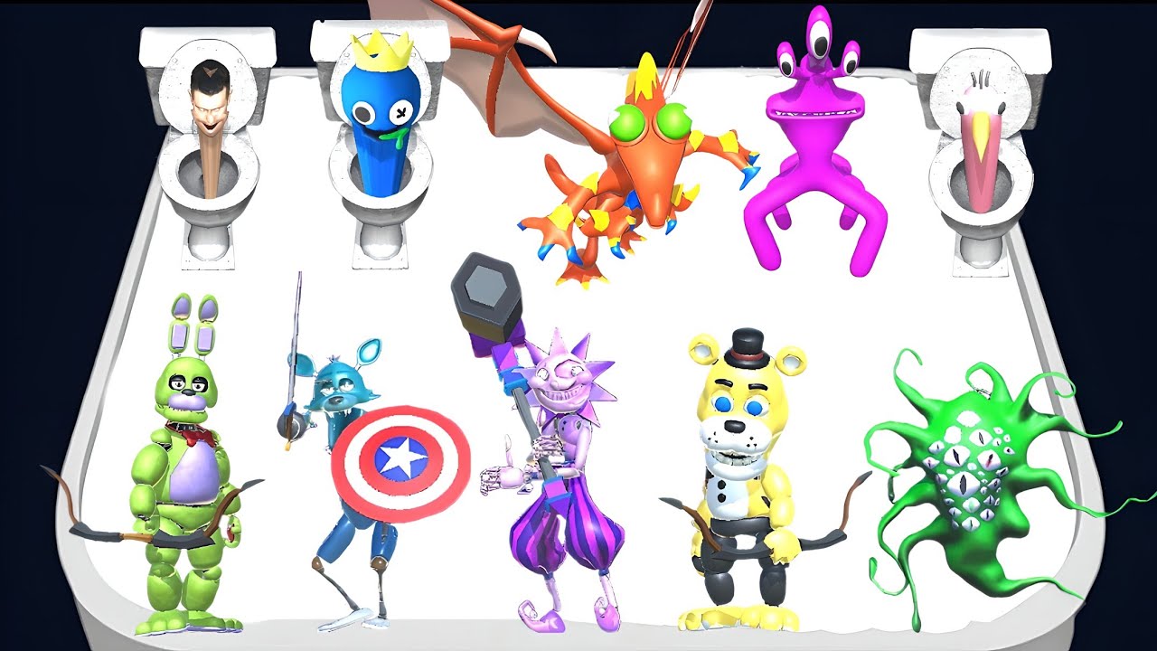 MAX LEVEL - Beat Door 100 Challenge vs Skibidi Toilet Monster ⚜️ Merge Master