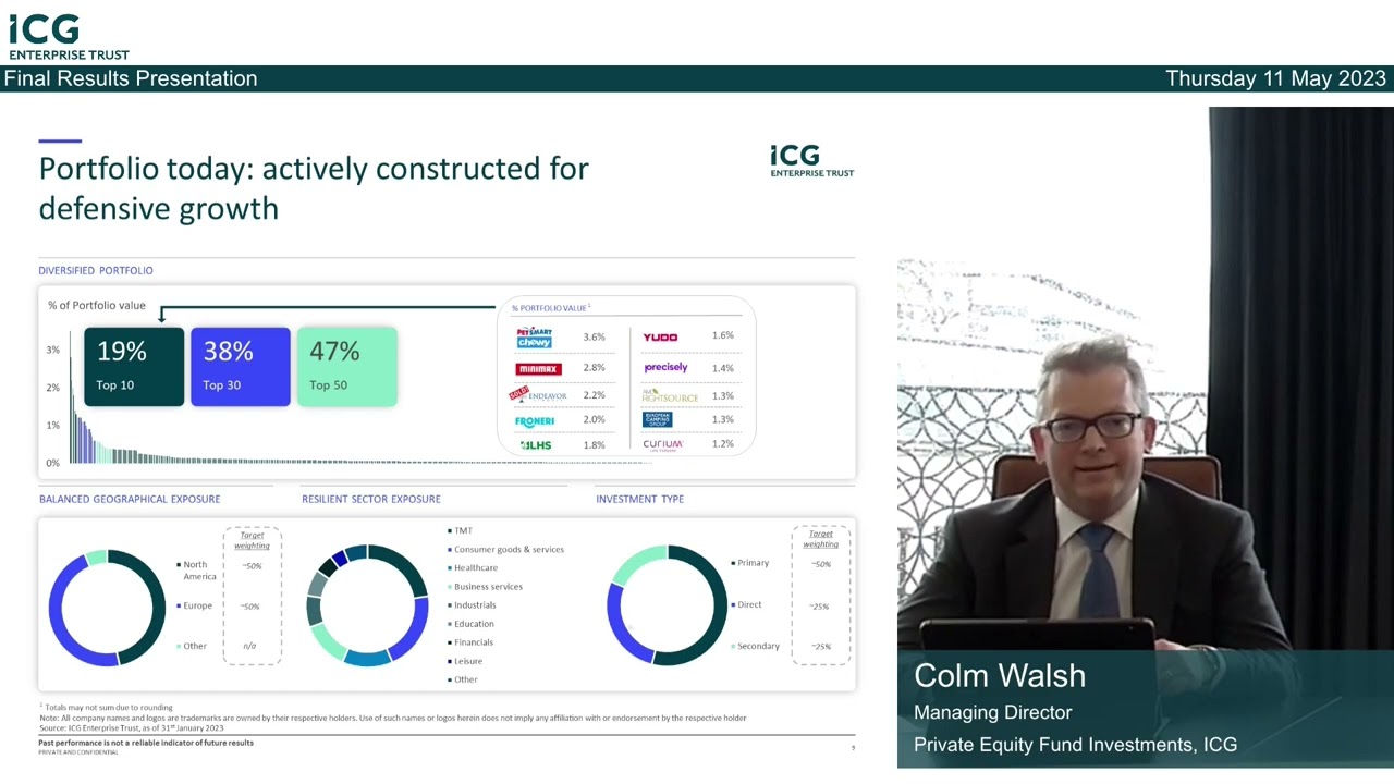 ICG Enterprise Trust results webcast for the twelve months to 31 January 2023
