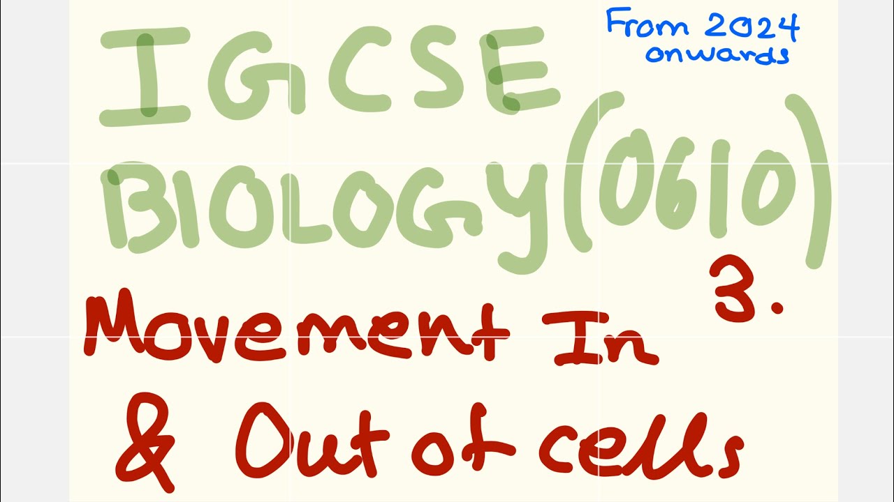 Chapter 3 - Movement In and Out of Cells | Cambridge IGCSE 0610 Biology