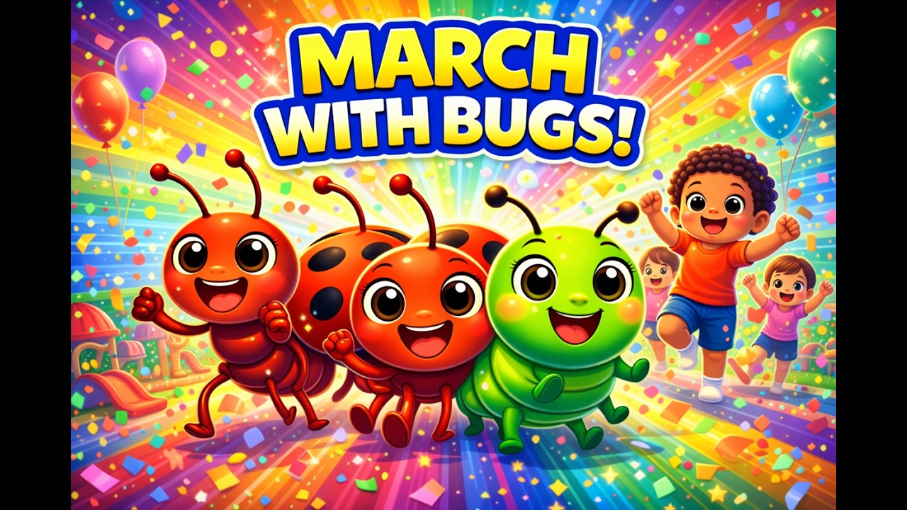 Little Bug March 🐜🐞🐛| Fun Kids Song & Movement Rhyme | Insect Brain | The Millipede March! Bug Dance
