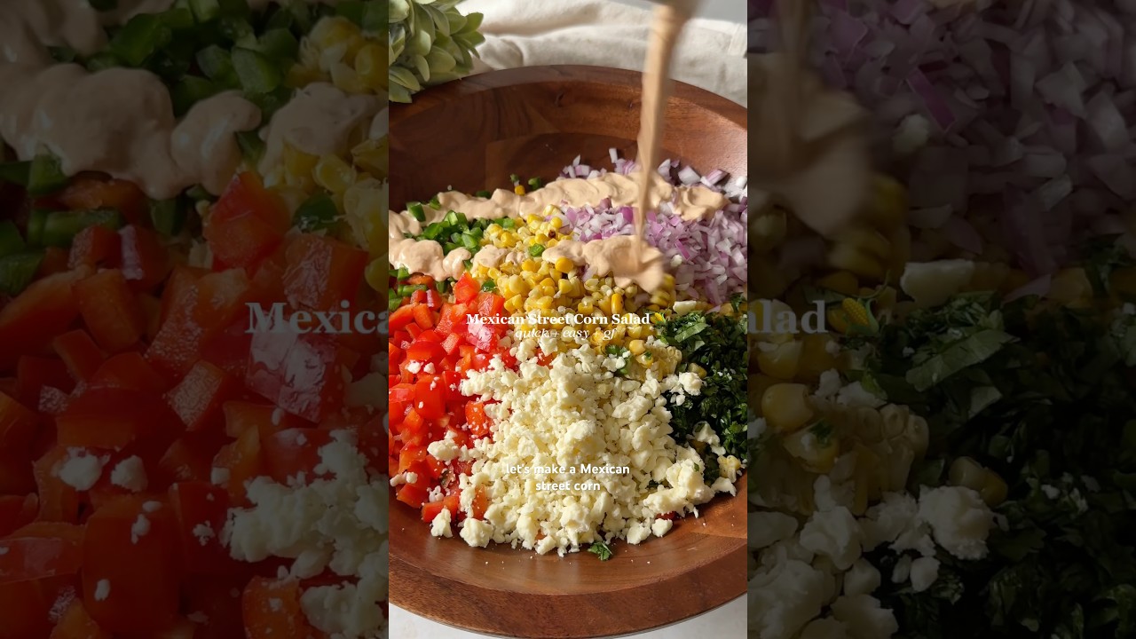 Mexican Street Corn Salad with a Greek Yogurt dressing 🌽 (esquites) #healthyrecipes #cornrecipe