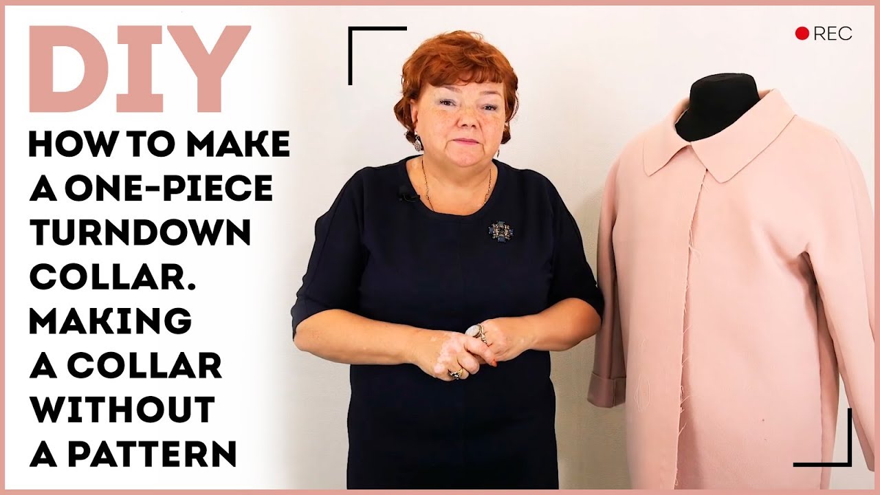 DIY: How to make a one-piece turndown collar. Making a collar without a pattern.