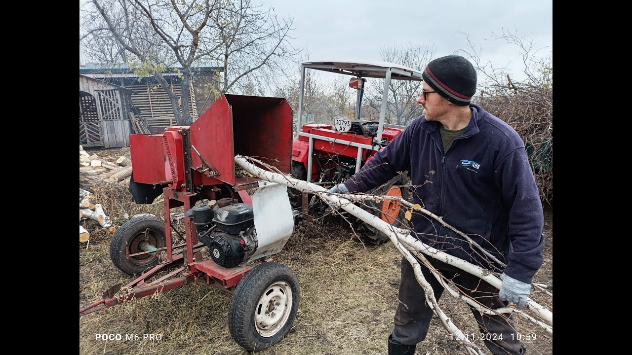 Безотходная заготовка дров! Измельчаем ветки DROVOSEKOM!