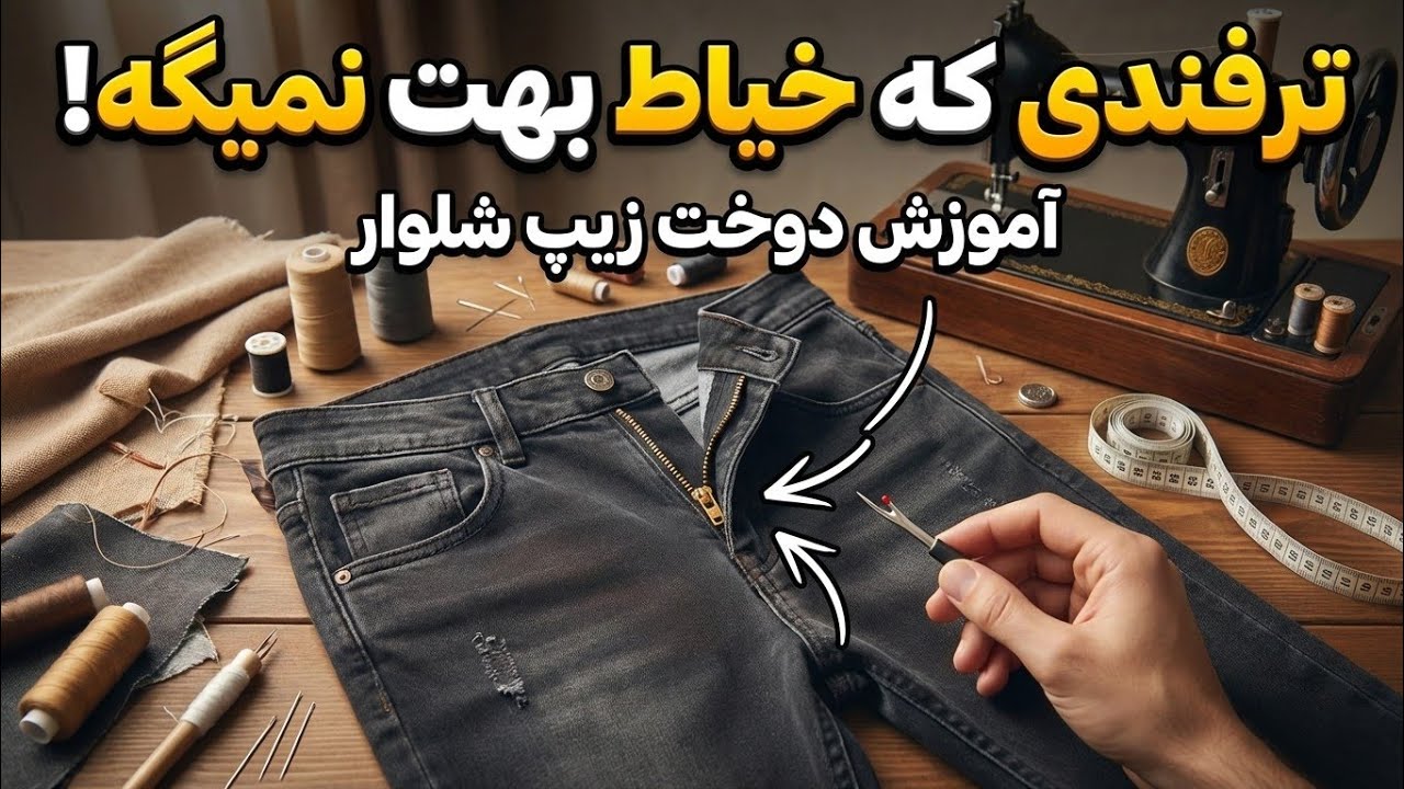 آموزش دوخت زیپ شلوار | ترفندی که هیچکس بهت نمیگه |آموزش خیاطی