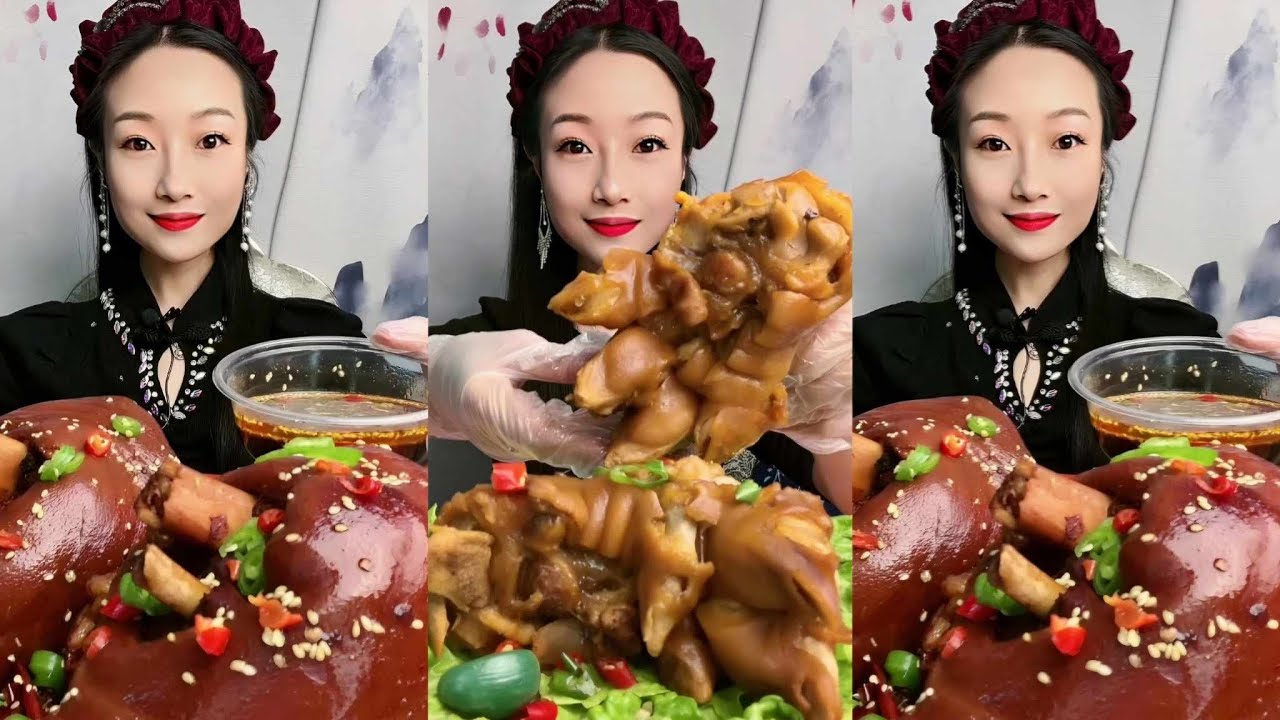 Spicy Chinese Pork Feet Mukbang | Spicy Pork Leg Mukbang | Eating Pork Mukbang | Duck Feet Stew