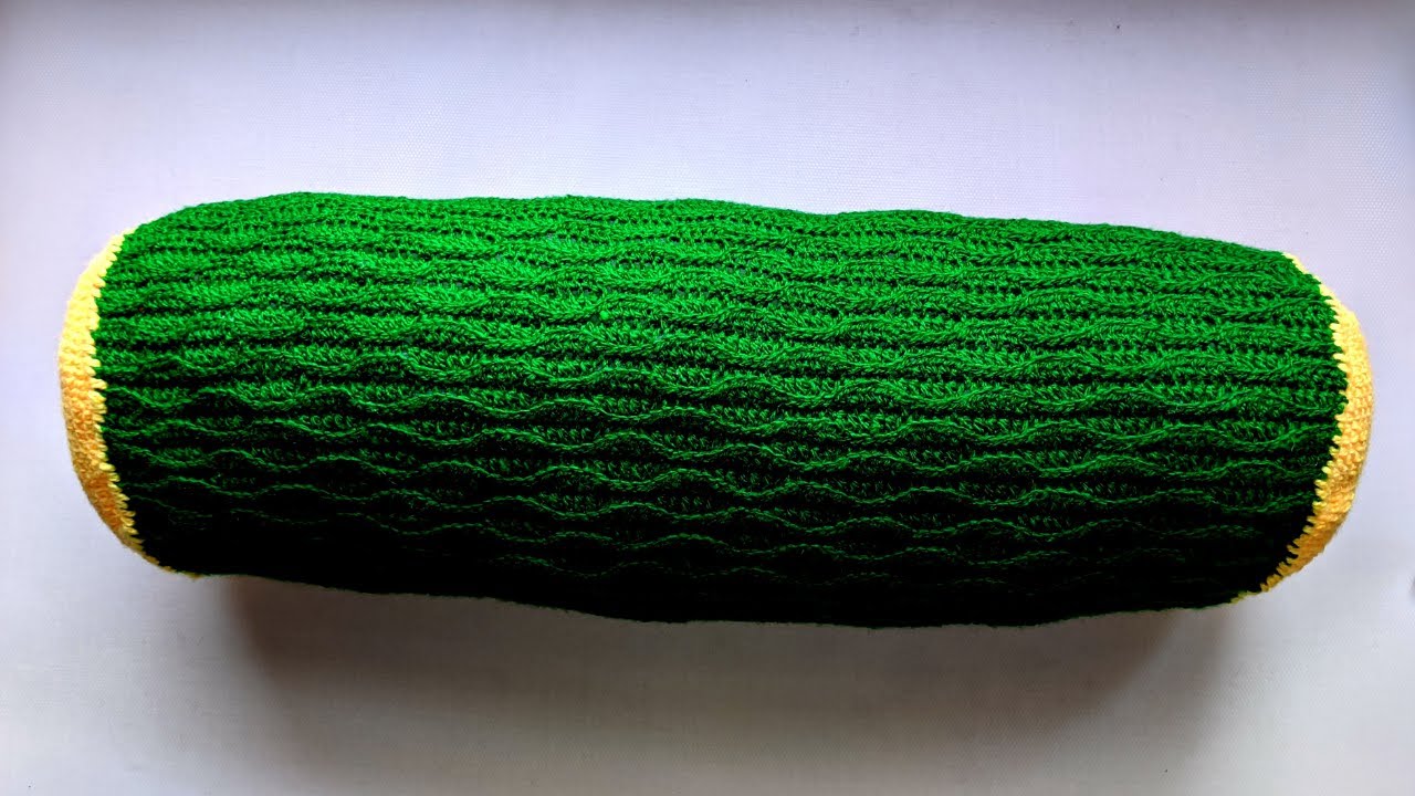 Crochet Tube Pillow - Wave/Almond ridge stitch