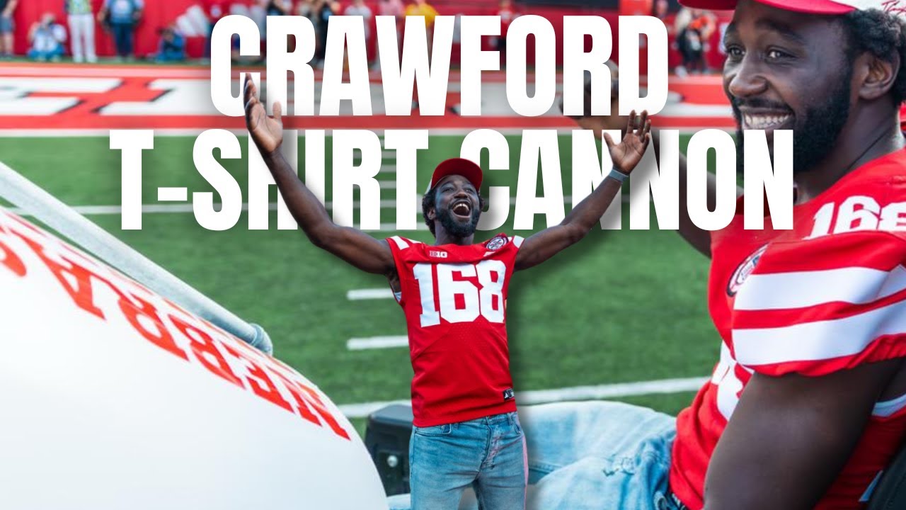 87,000+ Husker Fans Go Crazy! Bud Crawford T-Shirt Cannon!