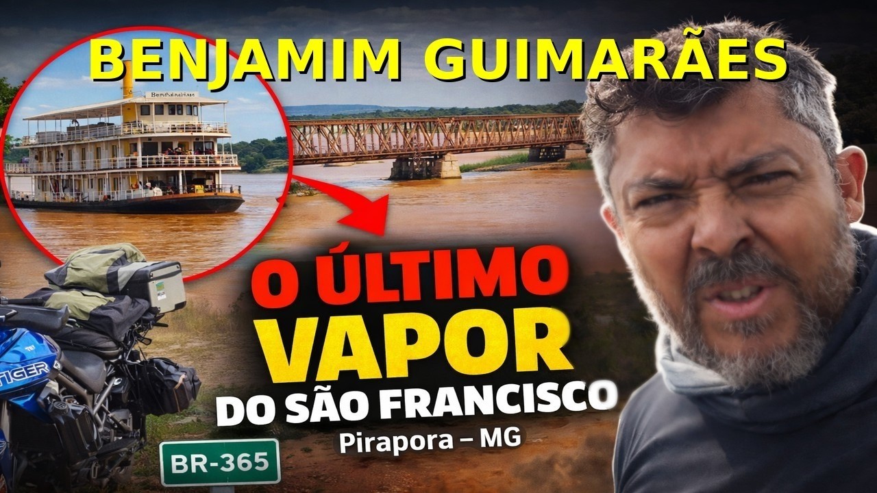 De MOTO pelo NORTE DE MINAS até o VAPOR de 1913 BENJAMIM GUIMARÃES Pirapora-MG e Rio São Francisco