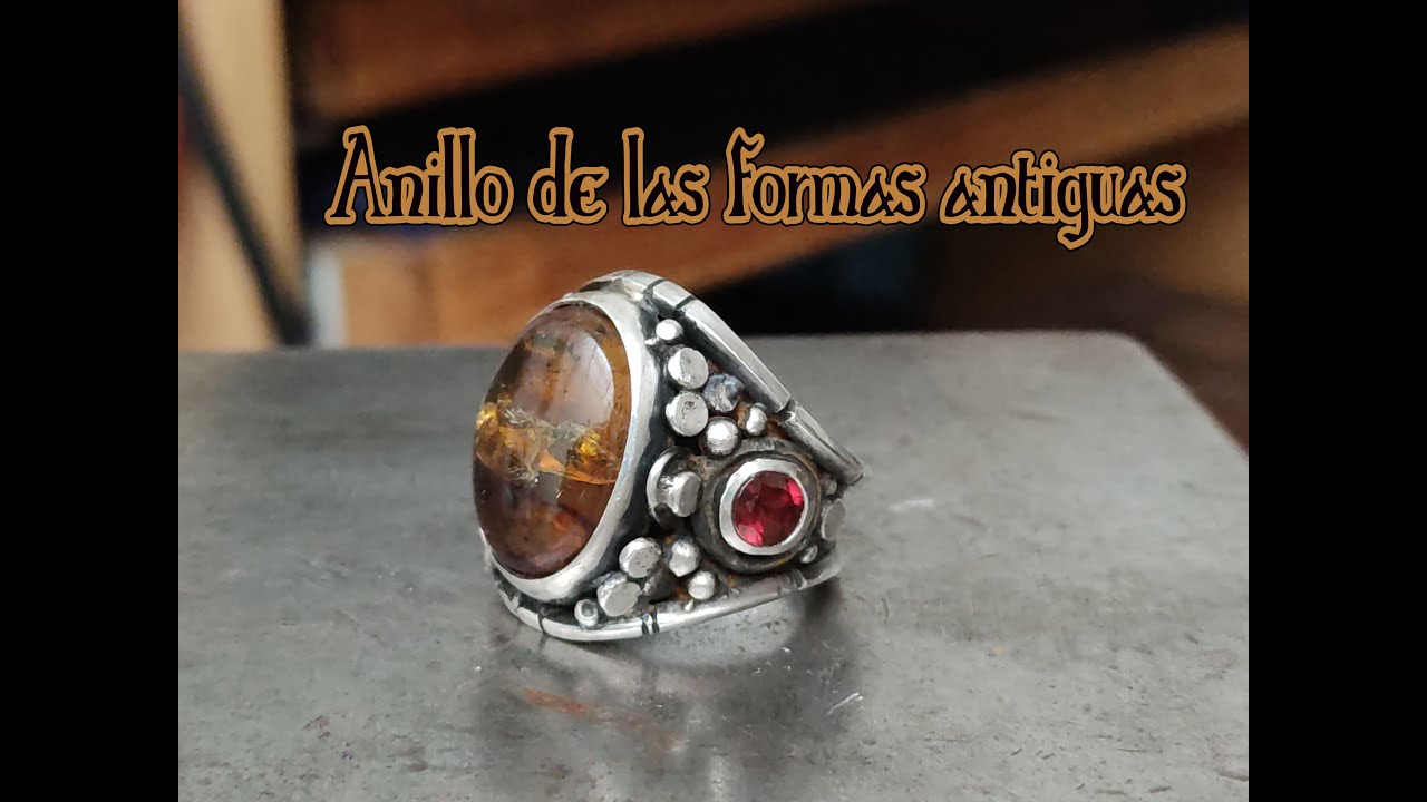 Anillo de Plata 925 con Ambar y granates