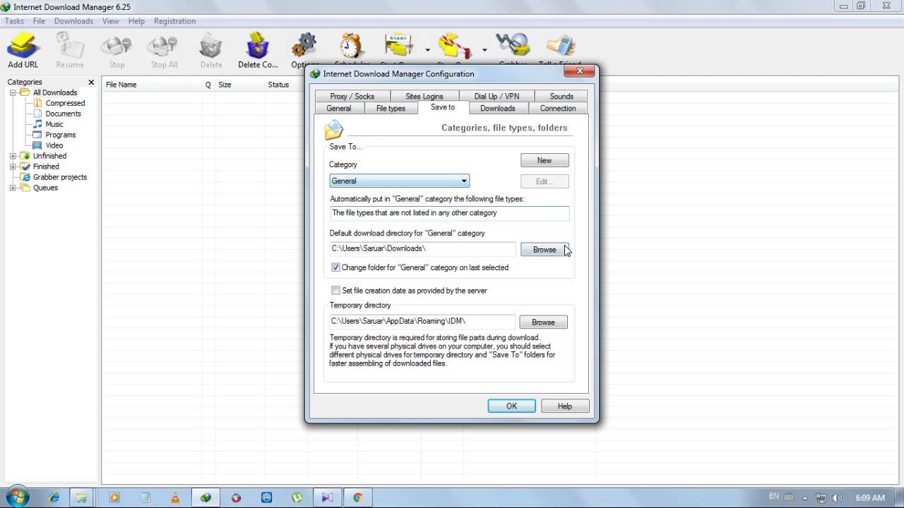 IDM Save to(Files download location)