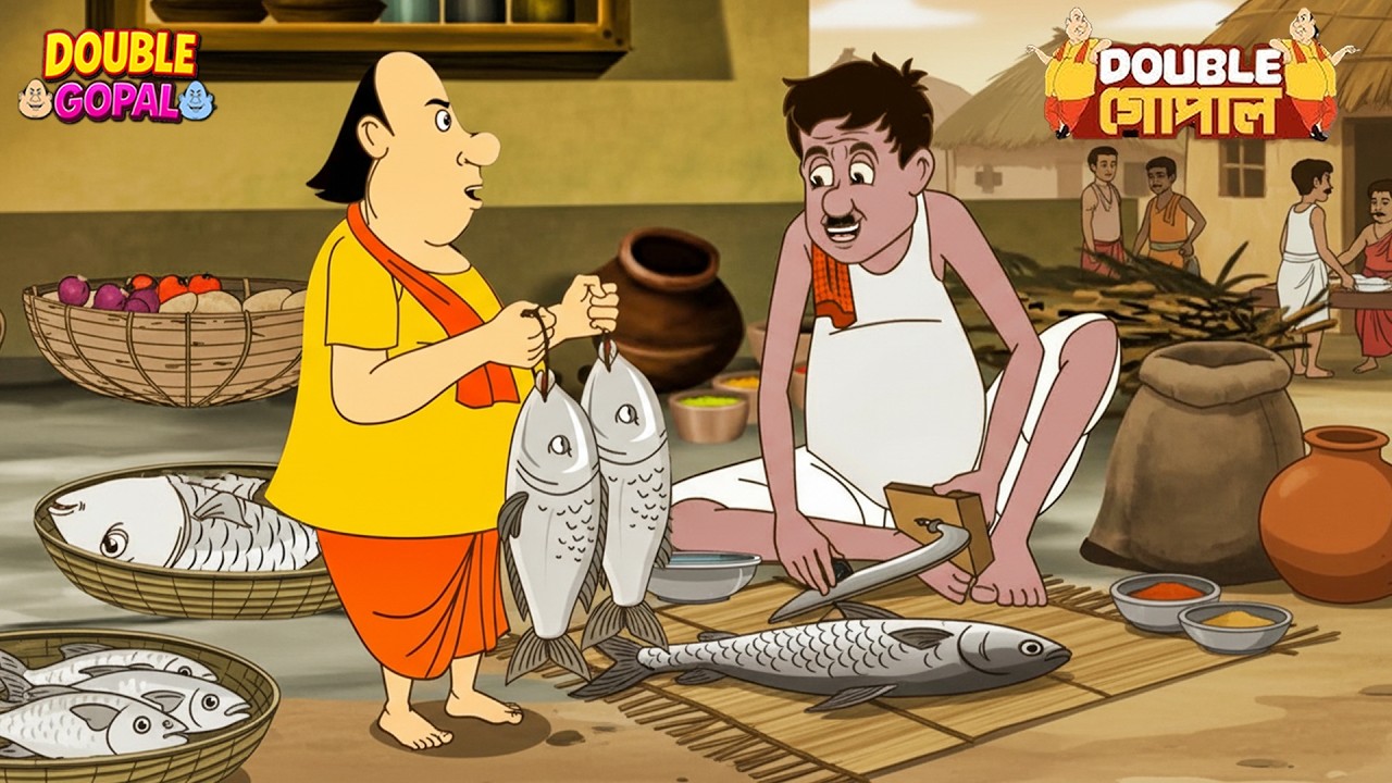 গোপাল গ্রামের এক জেলের কাছে মাছ কিনতে গিয়েছিল। | Gopal Bhar | গোপালভাঁড় | Double Gopal | New