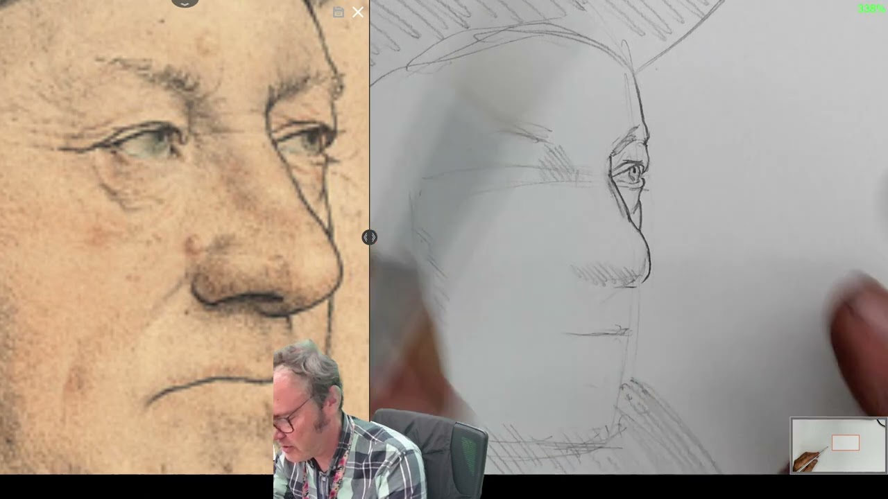 Copy a Portrait Drawing by Holbein